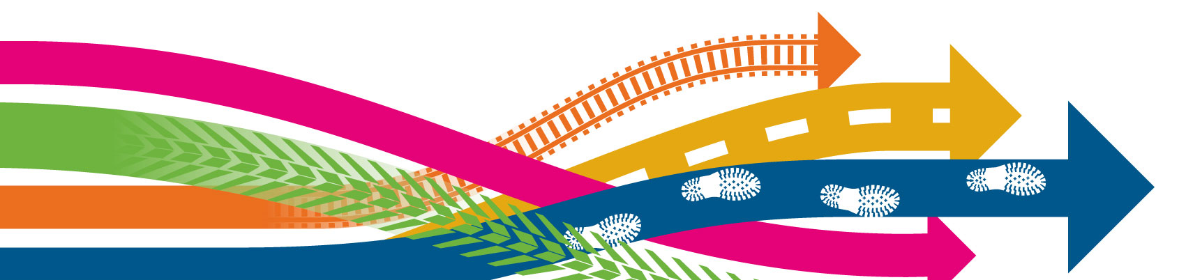 Colourful arrows pointing forward